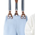 thumbnail image 5 of Ketyyh-chn99 Baby Boy Formal Outfits Toddler Baby Boy Suit Clothes Gentleman Wedding Outfits Long Sleeve Dress Shirt + Suspender Pants + Bowtie Size for 3-6 Months,Light Blue, 5 of 5
