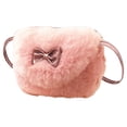 thumbnail image 1 of Mini bolsos de hombro peludos con nudo de lazo encantador para niños y niñas, bolsos cruzados, 1 of 6