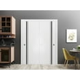 thumbnail image 3 of Sliding Closet Bypass Doors 56 x 80 inches | Planum 0011 White Silk with Frosted Glass | Sturdy Rails Moldings Trims Hardware Set | Wood Solid Bedroom Wardrobe Doors, 3 of 6