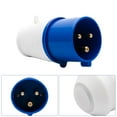 thumbnail image 2 of SENRISE 16A/32A 240V 3Pin Waterproof Connector Plug Socket Industrial Power Connector IP44, 2 of 5