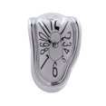 thumbnail image 1 of Reloj de fusión, estante colgante, elegante reloj de pared trenzado surrealista, reloj derretido para tienda, sala de estar, regalo de inauguración de Plata árabe, 1 of 8