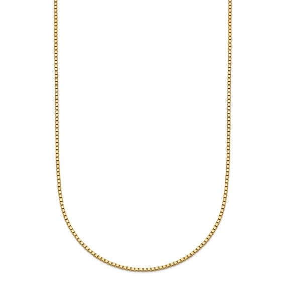 14k Solid Yellow Gold 0.9mm Box Chain Necklace 16 Inch Chain Necklace for Women and Men - 2.8 Grams