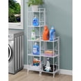 thumbnail image 5 of Pemberly Row Five-Tier Folding Metal Shelf with Scroll Design in White Metal, 5 of 10