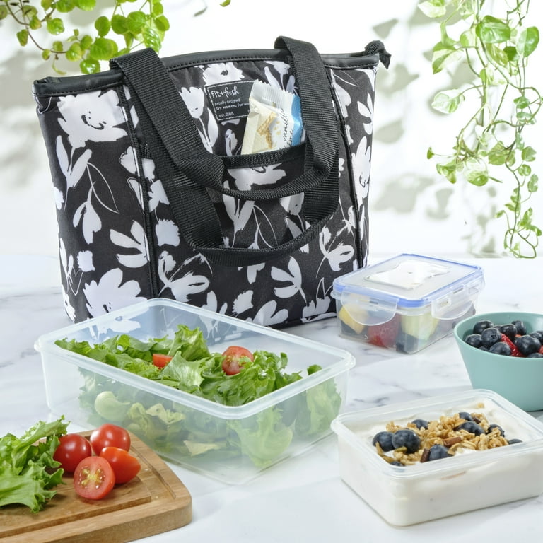 Fit + Fresh Women's Insulated Lunch Bag Kit Includes 3 Food
