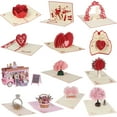 thumbnail image 4 of 1Pcs Christmas Anniversary Gift Blessing Card With Envelope Pop Up Wedding Invitations Thank You Cards Greeting Cards Valentines Day 2, 4 of 8