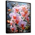 thumbnail image 2 of Designart "Tropical Allure of Pink Orchids" Floral Floater Framed Canvas Print, 2 of 7
