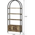 thumbnail image 2 of 71.5" Tall 4-Tier Arched Bookcase with Doors Storage, Industrial Book Shelf with Studry Metal Frame and Open Shelves, for Office, 2 of 6