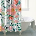 thumbnail image 4 of Floral Shower Curtain Watercolor Botanical Bathroom Decor Rustic Flower Design Fabric Bath Curtain for Tub Country Style Home Accessories with Hooks，72x72in, 4 of 5