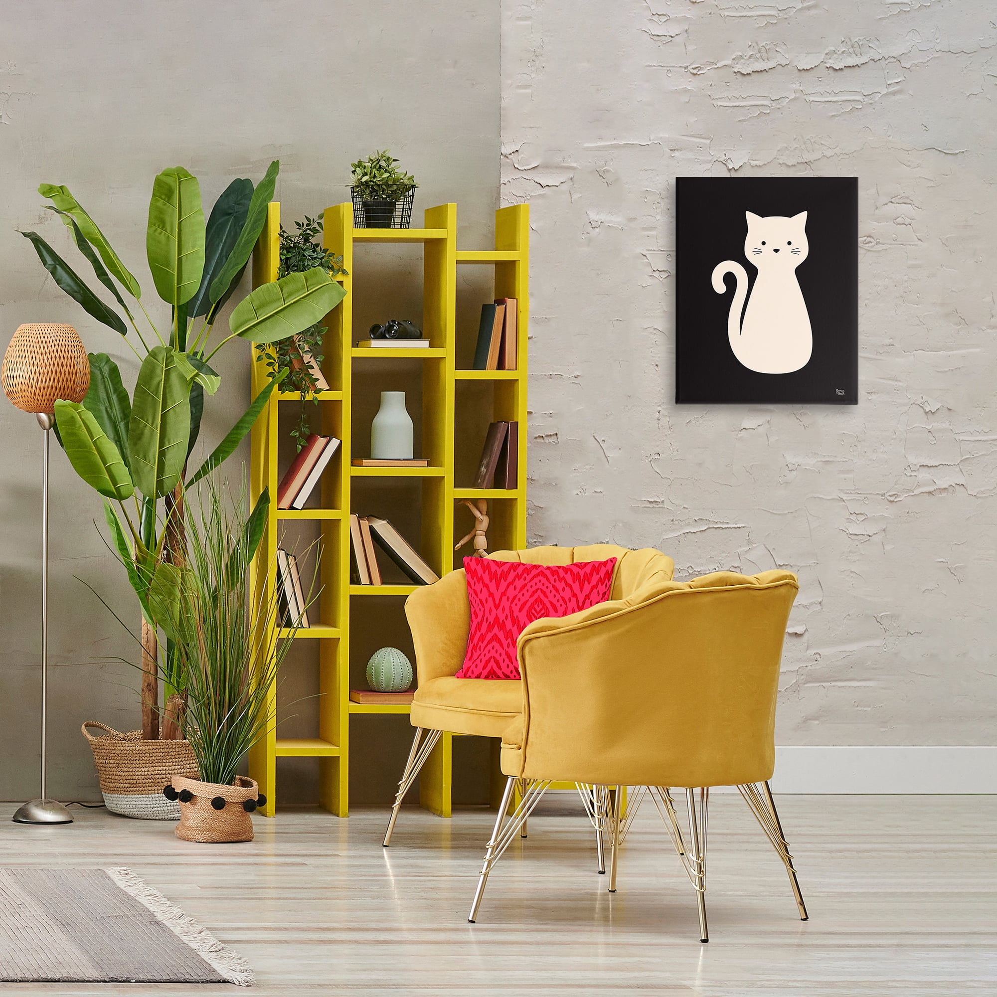 Stupell Industries Feline Grace White Cat Animals Painting Wrapped Canvas Art Print Wall Art, 16 x 20