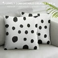 thumbnail image 3 of JEUXUS Polka Dot Pillow Covers  Black and White Decorative Throw Pillow Covers Brush Strokes Dots  Outdoor Pillow Cases Square Standard Cushion Covers for Sofa Couch Bed Car, 3 of 5