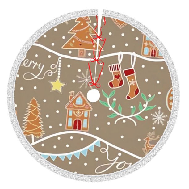 Faldas para árbol de Navidad de 48 pulgadas con texto "Merry Christmas", tapete para árbol de Navidad para vacaciones de invierno, falda para árbol de Navidad para decoraciones navideñas rústicas