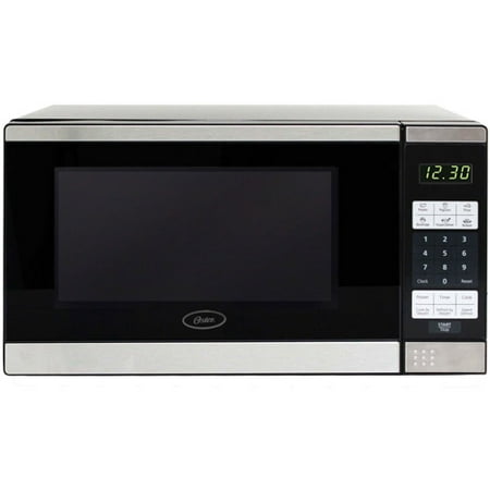 Oster 0 7 Cu Ft Microwave Oven Stainless Steel And Black Brickseek