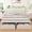White, variant on SIBEDS Queen Upholstered LED Bed Frame with Storage Drawers & Wingback Headboard, White PU Finish, RGB Lights, 1200 lbs, No Box Spring