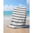 thumbnail image 4 of Black Striped Beach Towels Oversized Super Absorbent, Black White Stripes Farmhouse Lightweight Bath Towel Quick Dry Sets For Bathroom/Pool/Rv Camping/Beach Play/Gym Room/Picnic 35"x70", 4 of 8