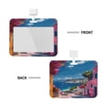 thumbnail image 2 of Kdxio Colorful Mediterranean Village Card Badge Holder Work Badge Sleeve for Office, School, Factory, ID Credit Cards, Driver Licenses and Passes, 2 of 7