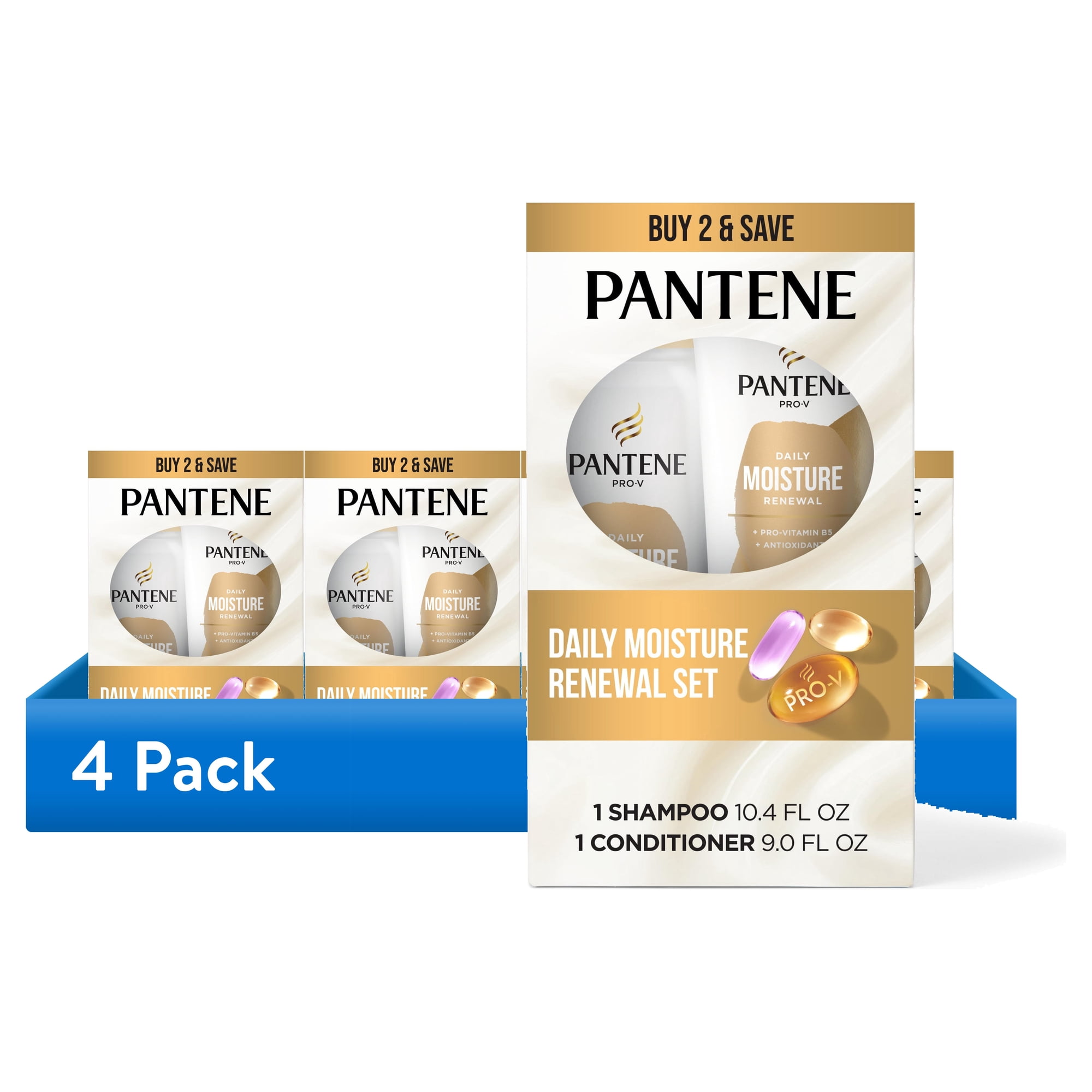 (4 pack) Pantene Pro-V Daily Moisture Renewal Shampoo and Conditioner Set