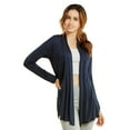 thumbnail image 2 of DailyWear Women's Open-Front Soft Draped Long Sleeve Cardigan Sweater Longline Tunic Navy, XLarge, 2 of 5