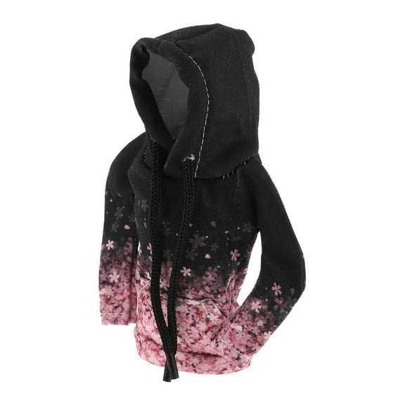 Unique Bargains 1 Pc Universal Gear Shift Knob Cover Automotive Manual Stick Shifting Handle Protector Flower Hoodie Style Black,Pink Polyester