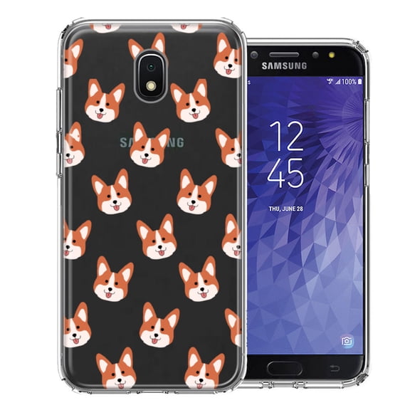 MUNDAZE For Samsung Galaxy J3 Express/Prime 3/Amp Prime 3 Shiba Inu Polkadots Design Double Layer Phone Case Cover