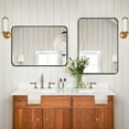 thumbnail image 4 of Blorly Black Bathroom Vanity Mirror for Wall, 22x30 Inch Metal Frame Wall Mirror Farmhouse Rectangle, Anti-Rust, Tempered Glass, Hangs Horizontally or Vertically, 4 of 9