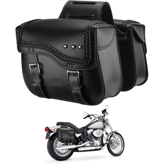 THRONIX Rack trunk bags for motorcycles,Motorcycle Saddlebags,Upgraded Bottom Anti-scalding Motorcycle Luggage Bag 30L Large Capacity PU Leather Side Bags