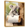 thumbnail image 2 of Designart "Cuddling Koala in Australian Bathroom" Animals Framed Wall Art - Traditional White Koala Entryway Framed Wall Art Print, 2 of 6