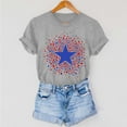 thumbnail image 4 of Summer Cleans Patriotic T-Shirts For Women 4Th Of July Shirts Independence Day Usa Flag Star Printed Tee Shirts Round Neck Tee Short Sleeve Tunic Blouses Causal Retro Tees Workout Sport Yoga Clothes, 4 of 7