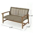thumbnail image 5 of Allison Outdoor 6 Piece Wood and Wicker Chat Set with Fire Pit, Gray and Dark Gray, 5 of 9