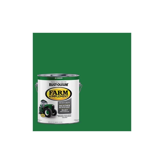 Rust-Oleum 280170 Farm & Implement Enamel Paint, Gallon, JD Green — Interior & Exterior Use, Professional Finish