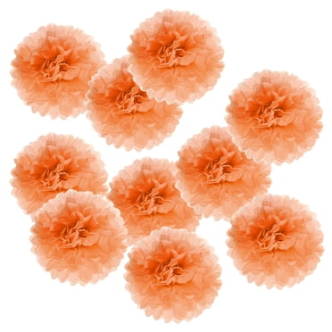 Uxcell 8" Tissue Pom Poms Paper Flowers Ball Wedding Party Decoration, Orange 10 Pack