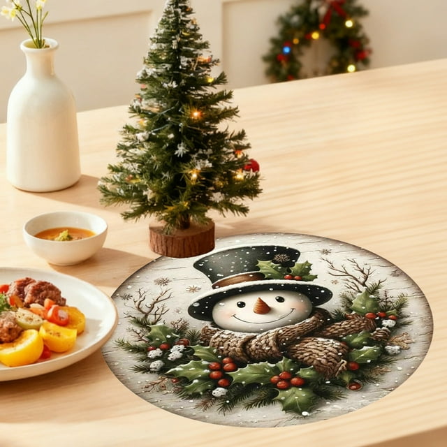 Adornos navideños, regalos navideños, mantel individual navideño de 1 pieza, 38 x 38 cm, aislante térmico y resistente a la suciedad, apto para fiestas, cocinas, restaurantes, decoración. Manteles ind
