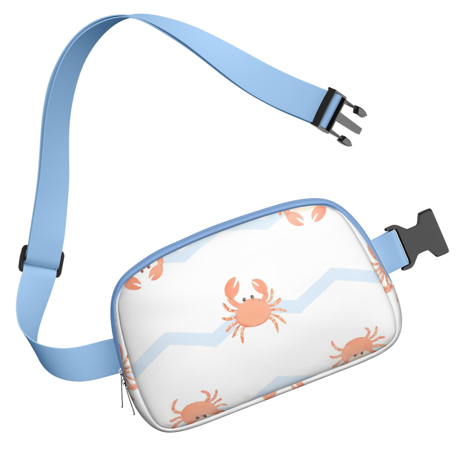 Waist Bag Adjustable Belt Bag for Women Fashion Waist Packs Running Workout Hiking Travel Fanny Pack Marine Adorable Crab