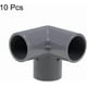 thumbnail image 3 of 3-way Elbow Pvc Pipe Fitting Furniture Grade 25mm Size Tee Corner Fittings Gray 10pcs, 3 of 3