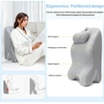 thumbnail image 4 of ColourTree Light Grey Adult Ergonomic Memory Foam Bed Triangle Wedge Pillow Headboard with Face Down Massage Prone Pillow Function for Reading, with Washable Cover, 4 of 7