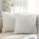 thumbnail image 1 of Set Of 2 Faux Fur Cushion Covers 45x45 Cm, Decorative Soft Plush Fluffy Velvet Cushion Cover 18x18 Inch,square Boho Neutral,for Sofa,white, 1 of 5