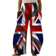 thumbnail image 2 of WXLWZYWL British Flag Pants Women Casual Loose Pants Sweatpants Elastic Waist with Pockets, 2 of 3