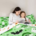 thumbnail image 4 of Feelyou Happy Halloween Ghost Pumpkin Twin Bedding, Cute Bat Rainbow Bedding Comforter Set, Green, Halloween Reversible, 7pcs, 4 of 7