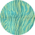 thumbnail image 1 of Ahgly Company Indoor Round Animal Light Blue Modern Area Rugs, 6' Round, 1 of 4