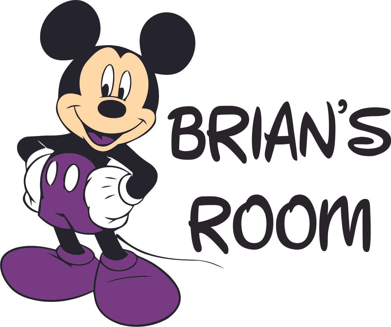 Mickey Mouse Violet Disney Cartoon Customized Wall Decal Custom Vinyl Wall Art Personalized