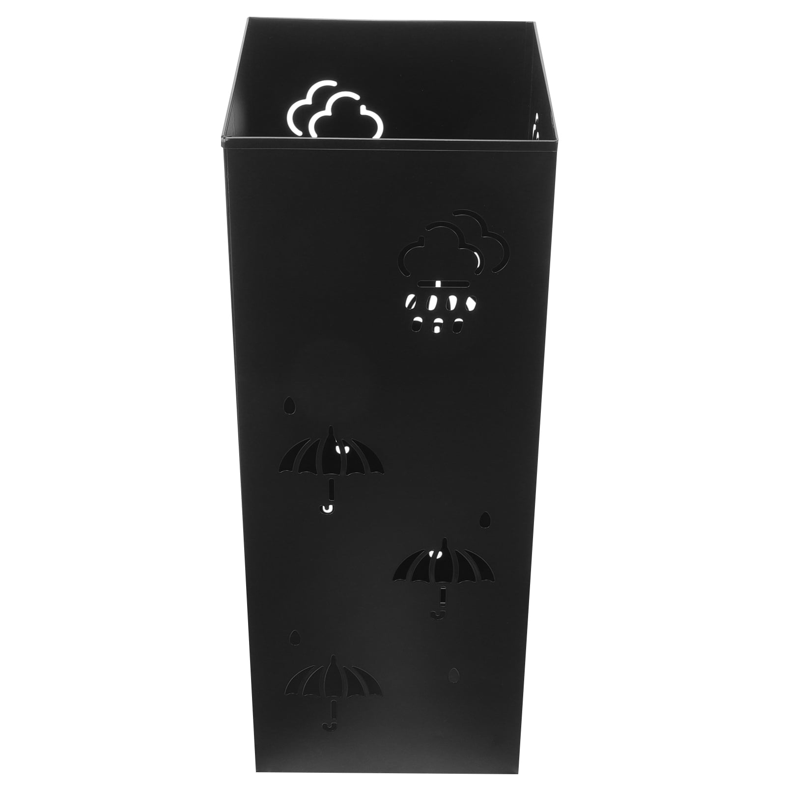 ROMANSENTIAL Metal Umbrella Storage Rack in Black for Home Entryway with Space-Saving Organizer