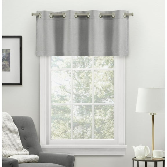Exclusive Home Curtains Loha Light Filtering Grommet Straight Valance, 54x18, Dove Grey