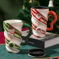 OEFNTAC Christmas Snowman Ceramic Mug, 10oz Cartoon Printed Coffee Cup with Gift Box, Microwave Safe Tea Cocoa Mug for Holiday, Cute Winter Decoration Present for Kids Adults