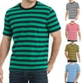 thumbnail image 4 of Men Striped Sailor T Shirt Summer Loose O Neck Top Casual Short Sleeve Tee Sport, 4 of 11