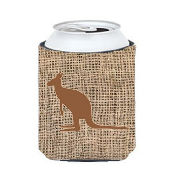 Kangaroo Burlap And Brown Can Or Bottle  Hugger
