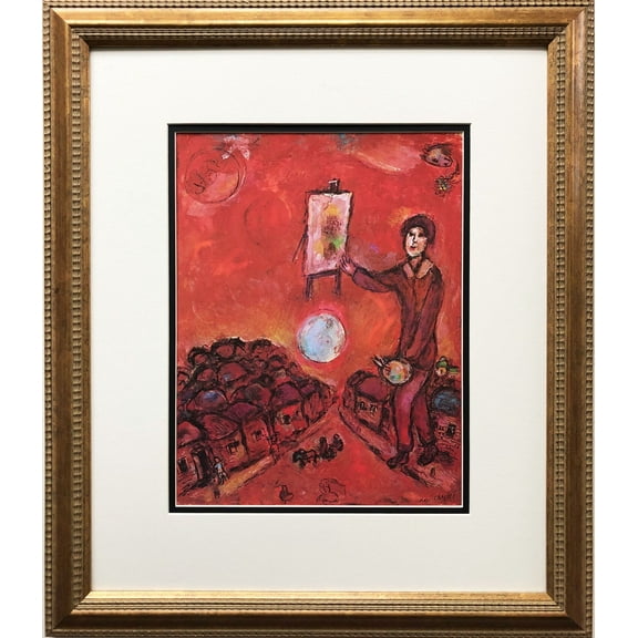 Marc Chagall "Le Chevalet" Newly CUSTOM FRAMED Rare Offset Lithograph Generic