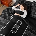 thumbnail image 5 of Meiyoeat Grunge US Flag Letter D Bedding Comforter Set 7-Piece for Men Juniors, Cool Graphic King Bedding Sets, Black Gray White,Black Reversible, 5 of 6