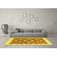 thumbnail image 3 of Ahgly Company Indoor Square Oriental Yellow Modern Area Rugs, 7' Square, 3 of 4