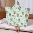 thumbnail image 5 of Green Highland Cow Flower Pattern Hooded Bath Towel，50"x30" for Ages 3 To 12 Kids, Quick Dry Lightweight Soft Microfiber Hood Beach Towel Cover Up for Kids, 5 of 7
