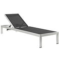 thumbnail image 4 of Modway Shore 3 Piece Outdoor Patio Aluminum Chaise with Cushions in Silver Gray, 4 of 8