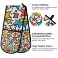 thumbnail image 2 of Yayeee Double Oven Mitt Kitchen Heat Resistant Baking 35" x7" Quilted Glove, Colorful Stars, 2 of 6